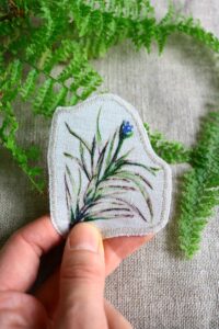 Dzikie Twory - lniana naszywka z akwarelowym nadrukiem - tillandsia