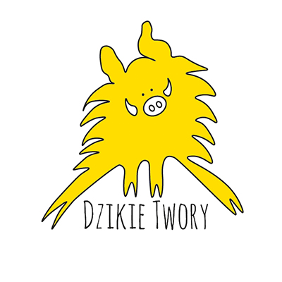 Logo Dzikie Twory - żółty Dziczek na białym tle