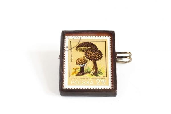 Dzikie Twory - broszka ze znaczkiem pocztowym szyszkowiec