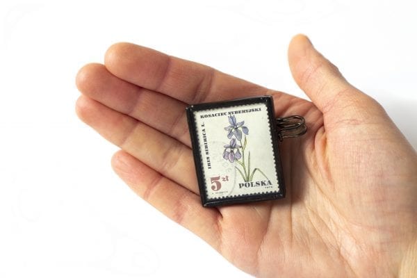 Dzikie Twory - wielkość broszki ze znaczkiem pocztowym kosaniec syberyjski