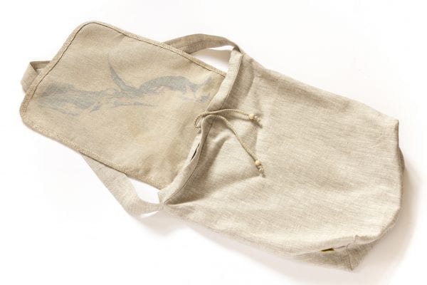 Dzikie Twory - lniana torba z akwarelowym nadrukiem dwa ptaki spód