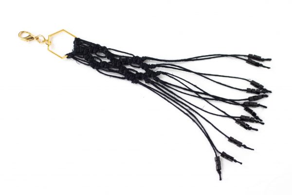 Dzikie Twory - akramowa zawieszka do kluczy lub torebki, kolor czarny