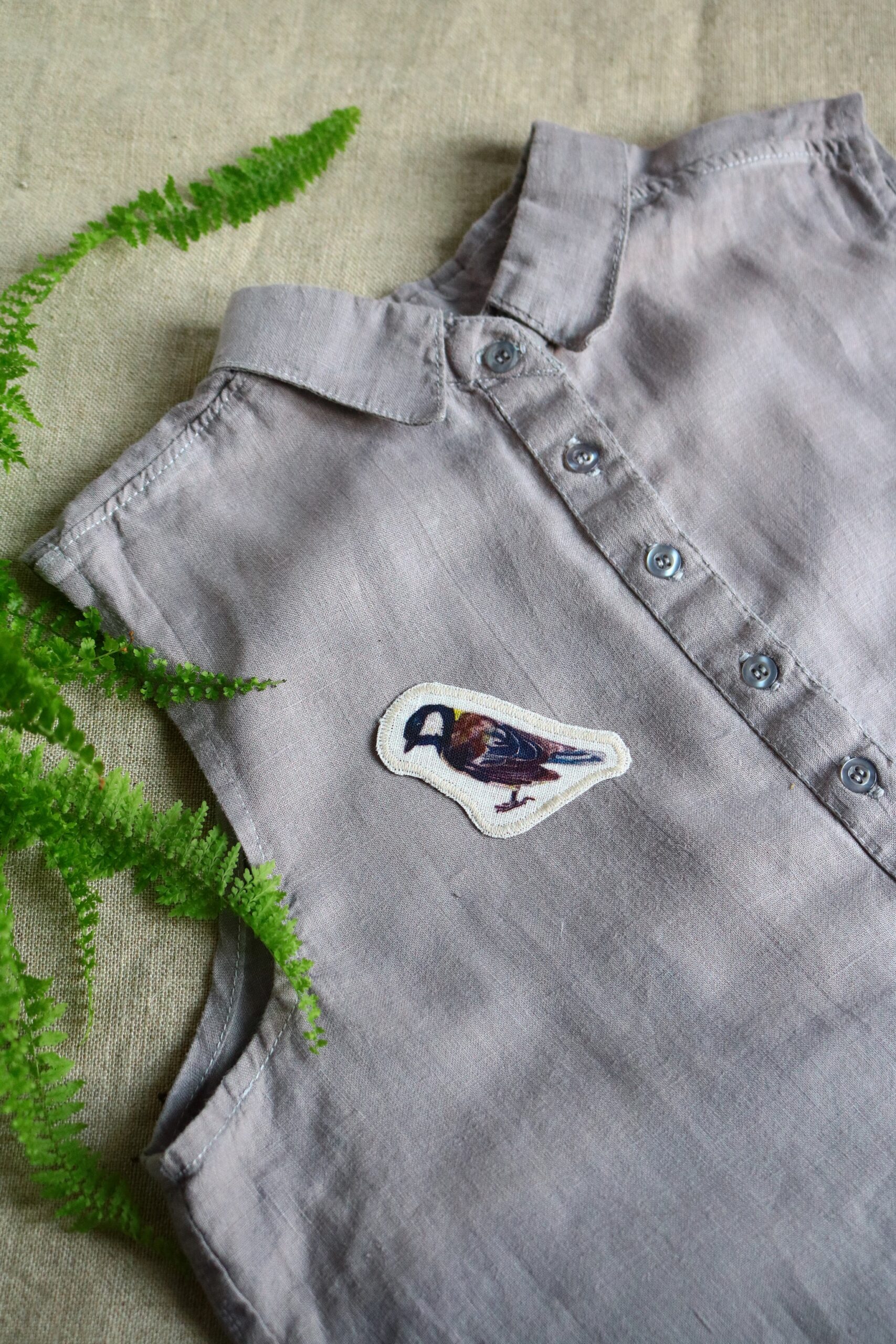 Naszywka na lnie - Sikorka bogatka - obrazek 2