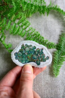 Dzikie Twory - lniana naszywka z akwarelowym nadrukiem - kaktusy